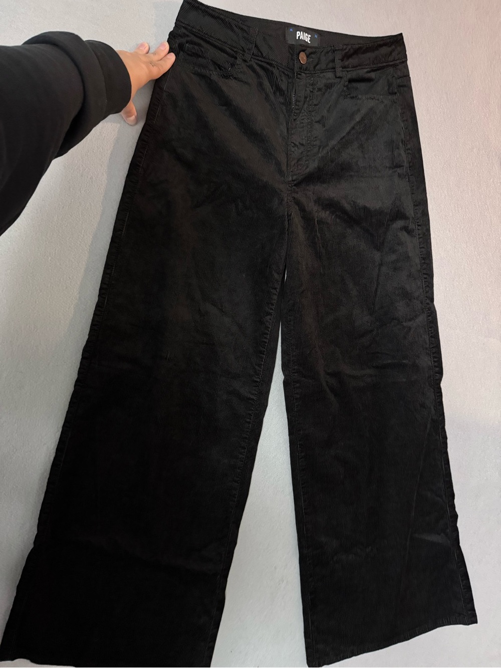 PAIGE Harper Velvet Corduroy Wide Leg Pants Size 27 - Picture 2 of 9